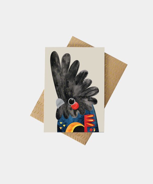 PETE CROMER - Black Cockatoo Greeting Card