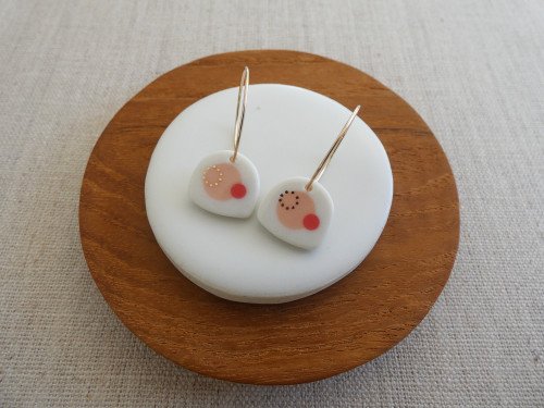 ANDO  - Satellite earrings - Orange Sorbet & Coral Red