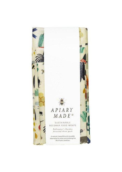 APIARY MADE - Sustainable Beeswax Food Wraps (Pollinator’s Garden: Assorted x 3)
