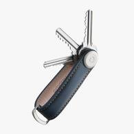 Key Organiser Leather - Navy with Tan Stitching