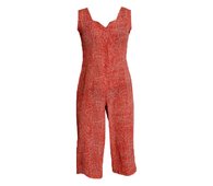 Vintage Red & White Pattern Jumpsuit