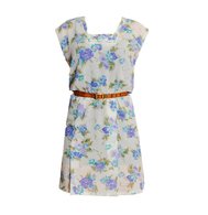 Vintage Purple & White Floral Dress