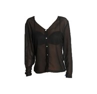 Vintage Black Mesh Button-up 90's Shirt