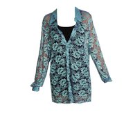 Vintage Aqua Lace 90's Shirt