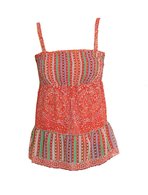 Vintage Red Mixed Print Singlet