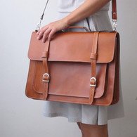 Golden Ponies Accessories - Leather Satchel in Tan