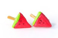 Kate and Rose Watermelon Slice on a Stick Earrings