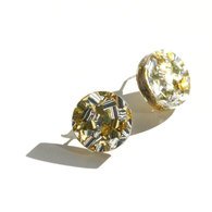 Martha Jean Mini Glitter Studs - Gold and Silver Round Earrings