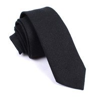 OTAA Black Linen Skinny Tie