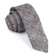OTAA Black Linen Chambray Skinny Tie