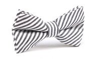 OTAA Black and White Chalk Stripes Cotton Bow Tie