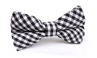 OTAA Black and White Gingham Cotton Bow Tie
