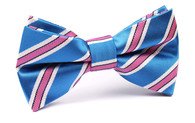 OTAA Pop Blue with Pink Stripes Bow Tie