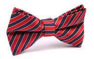 OTAA Red and Navy Blue Striped Bow Tie