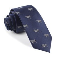 OTAA Navy Blue Zebra Skinny Tie