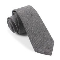OTAA Black & White Twill Stripe Linen Skinny Tie