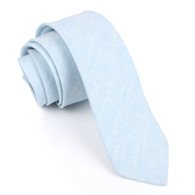 OTAA Light Blue Linen Chambray Skinny Tie