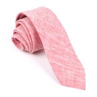 OTAA Light Red Linen Chambray Skinny Tie