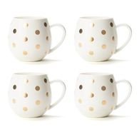 Robert Gordon - Set of 4 Hug Me Mugs - White & Gold Spots