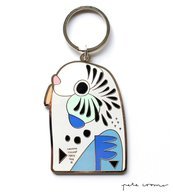 Blue Budgerigar Key Ring